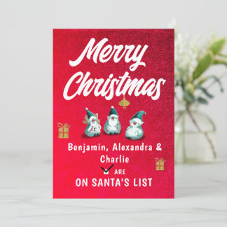 Cartes Pour Fêtes Annuelles Joyeux Noël Ajouter le nom de l'enfant mignon drôl