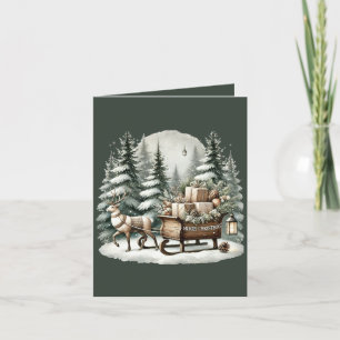 Cartes Pour Fêtes Annuelles Joyeux Noël ajouter message rennes traîneau