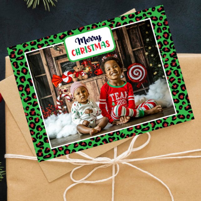 Cartes Pour Fêtes Annuelles Joyeux Noël (ajoutez votre propre photo) Empreinte (Créateur téléchargé)