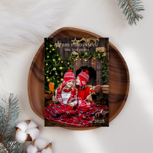 Cartes Pour Fêtes Annuelles Joyeux Noël Ajoutez votre propre photo Noël (Créateur téléchargé)