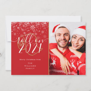 Cartes Pour Fêtes Annuelles Joyeux Noël Amusement Roule sur la Nouvelle Année