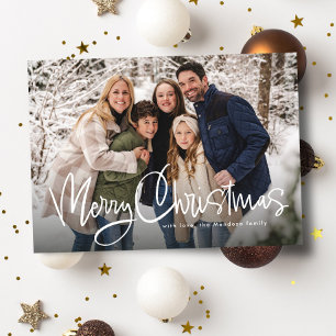 Cartes Pour Fêtes Annuelles Joyeux Noël amusement scénario simple photo verte