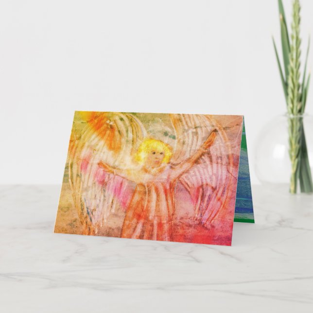 Cartes Pour Fêtes Annuelles Joyeux Noël Angel Herald Rejoice (Devant)