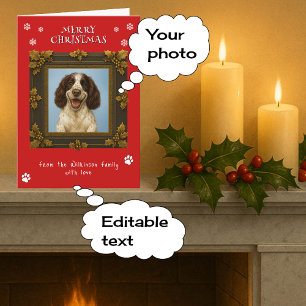 Cartes Pour Fêtes Annuelles Joyeux Noël animal photo rouge