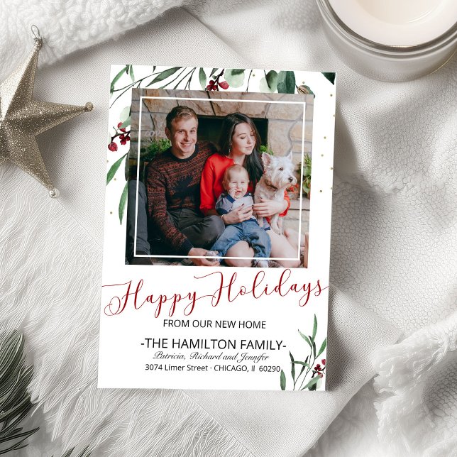 Cartes Pour Fêtes Annuelles Joyeux Noël Annonce de déménagement Photo (Créateur téléchargé)