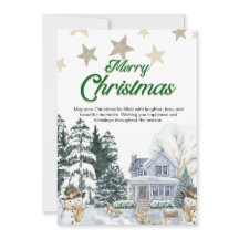 Joyeux Noël aquarelle bleu et vert