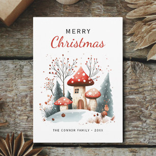 Cartes Pour Fêtes Annuelles Joyeux Noël aquarelle bois photo