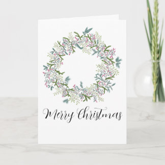 Cartes Pour Fêtes Annuelles Joyeux Noël, aquarelle couronne de Noël
