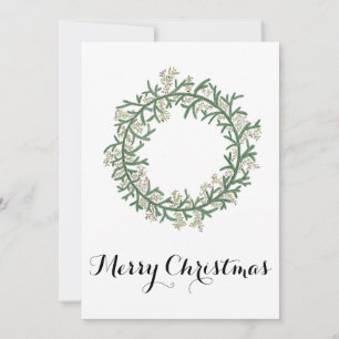 Cartes Pour Fêtes Annuelles Joyeux Noël, aquarelle couronne de Noël