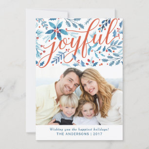 Cartes Pour Fêtes Annuelles Joyeux Noël Aquarelle Foliage Photo de vacances