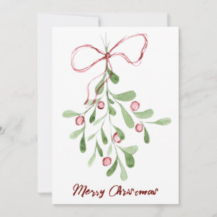 Cartes Pour Fêtes Annuelles Joyeux Noël Aquarelle Mistletoe