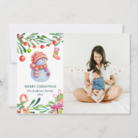 Joyeux Noël. Aquarelle photo de neige mignonne