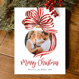 Cartes Pour Fêtes Annuelles Joyeux Noël aquarelle rouge