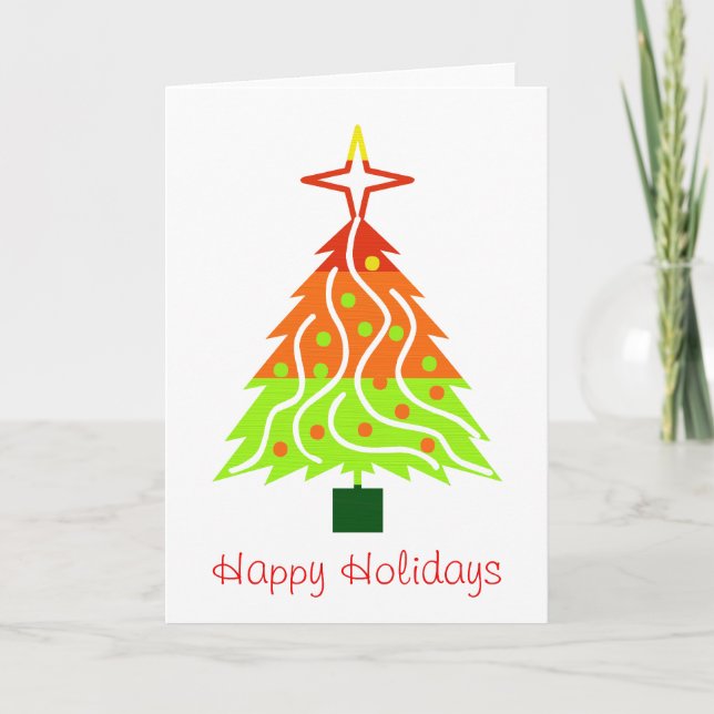 Cartes Pour Fêtes Annuelles Joyeux Noël Arbre (Devant)