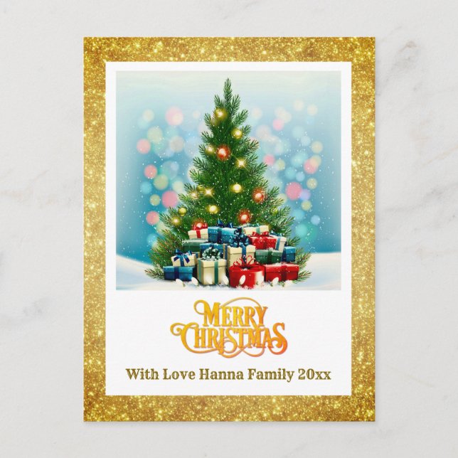 Cartes Pour Fêtes Annuelles Joyeux Noël | Arbre de fête & Cadeaux de vacances (Devant)