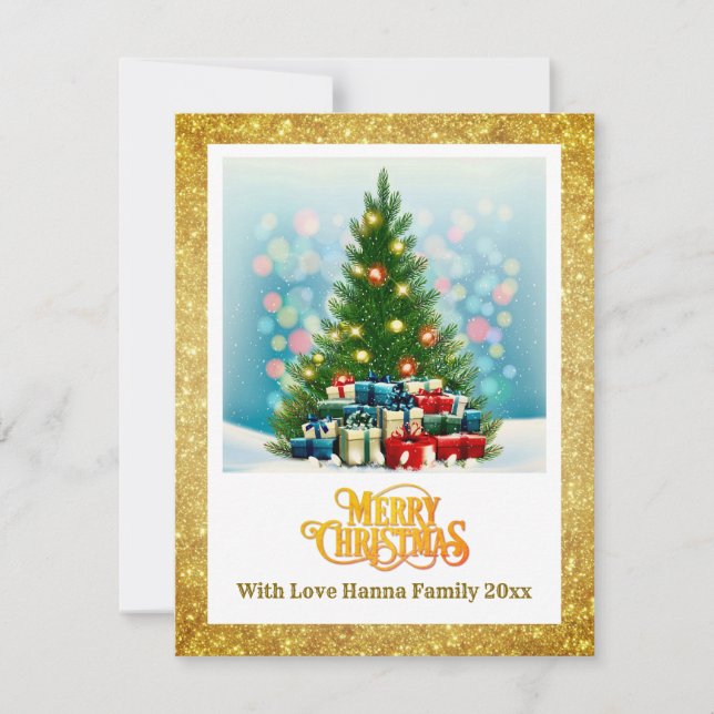 Cartes Pour Fêtes Annuelles Joyeux Noël | Arbre de fête & Cadeaux de vacances (Devant)