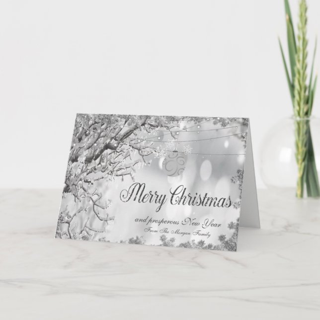 Cartes Pour Fêtes Annuelles Joyeux Noël, Arbre de Noël, Balle (Devant)