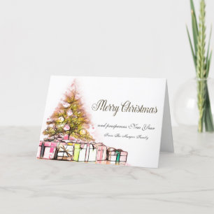 Cartes Pour Fêtes Annuelles Joyeux Noël,Arbre de Noël,Cadeaux