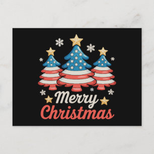 Cartes Pour Fêtes Annuelles Joyeux Noël Arbre de Noël Drapeau américain améric