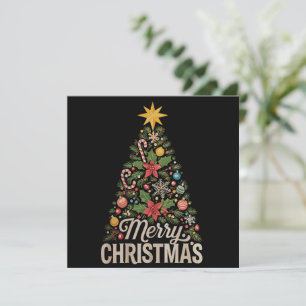 Cartes Pour Fêtes Annuelles Joyeux Noël Arbre de Noël Vacances Vintage