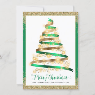 Cartes Pour Fêtes Annuelles Joyeux Noël Arbre Entreprise Logo Entreprise