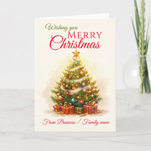 Cartes Pour Fêtes Annuelles Joyeux Noël Arbre Entreprise Nom de famille