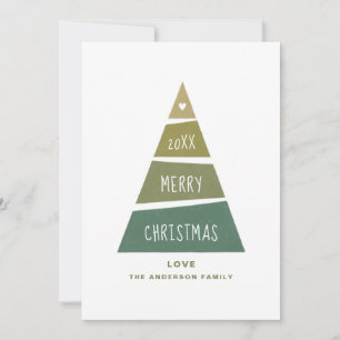 Cartes Pour Fêtes Annuelles Joyeux Noël. Arbre moderne géométrique vert