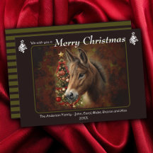 Joyeux Noël Arbre Mule Equine Personnalisé