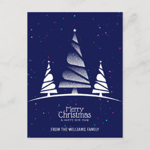 Cartes Pour Fêtes Annuelles Joyeux Noël Arbre Voeux Marine Photo Famille