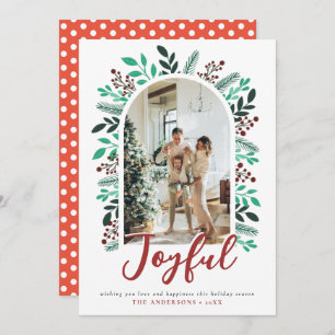 Cartes Pour Fêtes Annuelles Joyeux Noël Arch Berries Foliage Photo