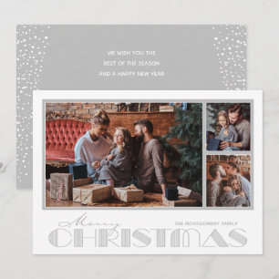 Cartes Pour Fêtes Annuelles Joyeux Noël Argent Multi Photo