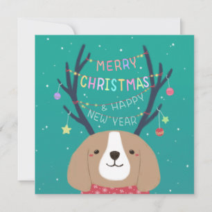 Cartes Pour Fêtes Annuelles Joyeux Noël : Art d'Illustration Beagle