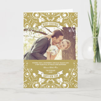 Cartes Pour Fêtes Annuelles Joyeux Noël Art Nouveau Floral Photo