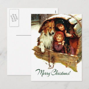 Cartes Pour Fêtes Annuelles Joyeux Noël. Art vintage