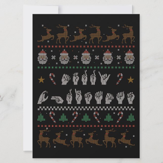 Cartes Pour Fêtes Annuelles Joyeux Noël - ASL American Sign Language II (Devant)