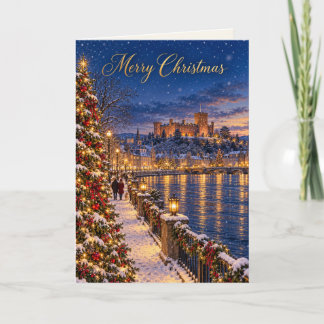 Cartes Pour Fêtes Annuelles Joyeux Noël au bord de la rivière d'Inverness