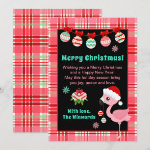 Cartes Pour Fêtes Annuelles Joyeux Noël au Flamant Festif