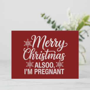 Cartes Pour Fêtes Annuelles Joyeux Noël Aussi Je Suis Enceinte Annonce Bébé