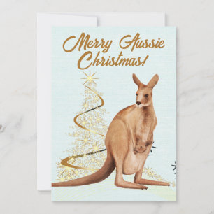 Cartes Pour Fêtes Annuelles Joyeux Noël australien kangourou