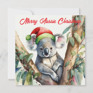 Cartes Pour Fêtes Annuelles Joyeux Noël australien Koala 