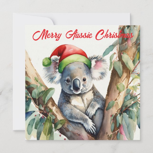 Cartes Pour Fêtes Annuelles Joyeux Noël australien Koala (Devant)