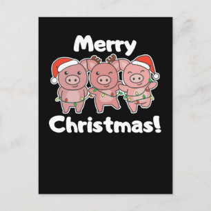 Cartes Pour Fêtes Annuelles Joyeux Noël aux cochons mignons