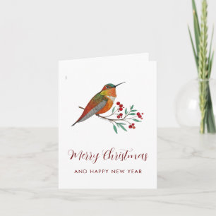 Cartes Pour Fêtes Annuelles Joyeux Noël aux colibris