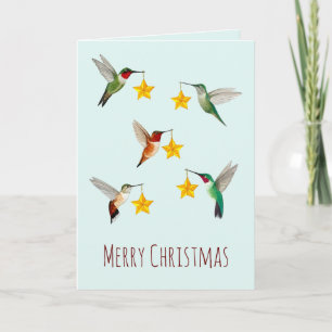Cartes Pour Fêtes Annuelles Joyeux Noël aux colibris