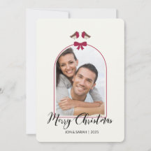 Joyeux Noël aux merles et à l'arc ruban rouge