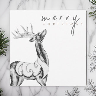 Cartes Pour Fêtes Annuelles Joyeux Noël aux rennes noirs et blancs
