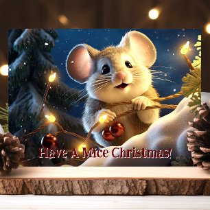 Cartes Pour Fêtes Annuelles Joyeux Noël aux souris Mignonne Souris 