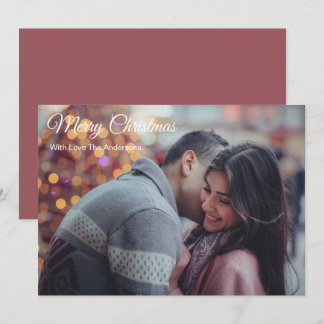 Cartes Pour Fêtes Annuelles Joyeux Noël avec amour Photo de famille romantique
