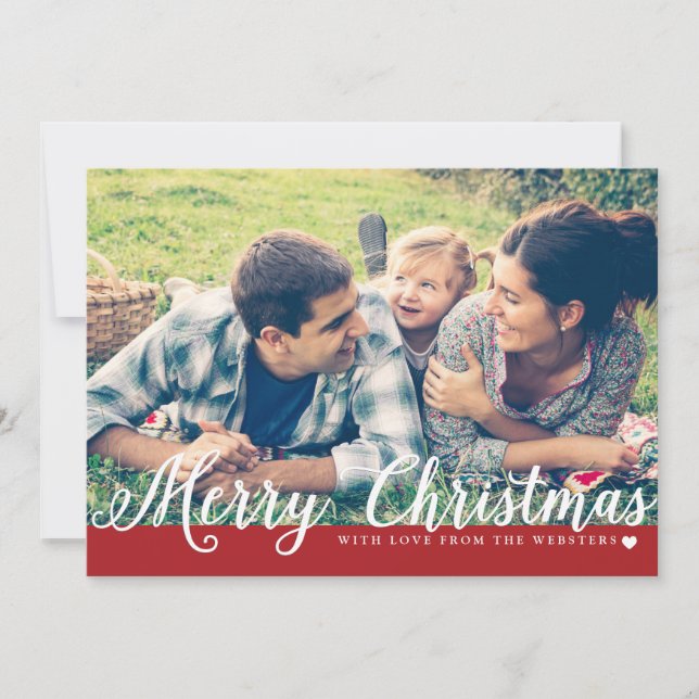 Cartes Pour Fêtes Annuelles Joyeux Noël avec Amour Photo voeux (Devant)
