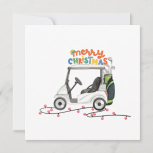 Cartes Pour Fêtes Annuelles Joyeux Noël avec chariot de golf pour golfeurH